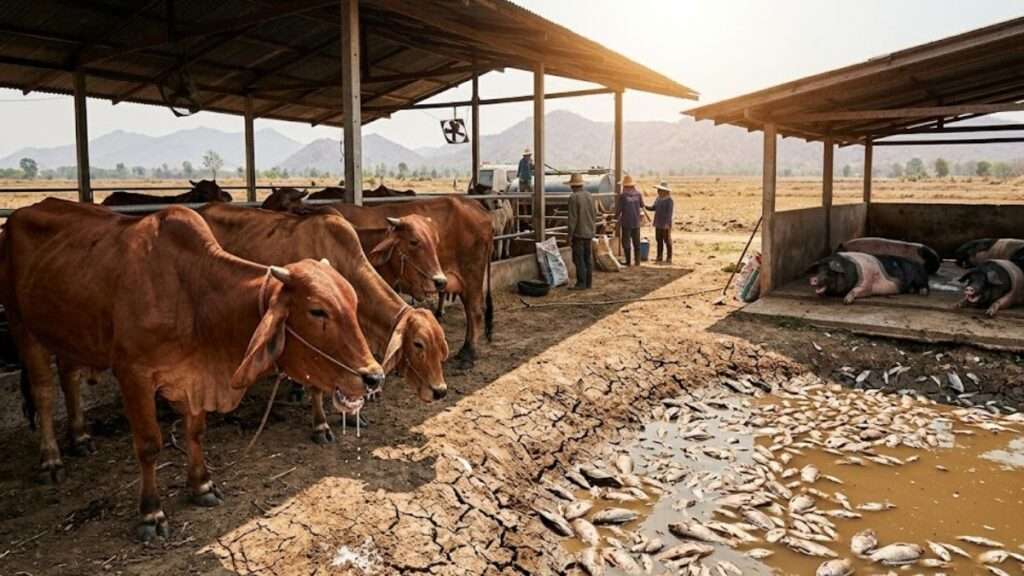 ปศุสัตว์ในฟาร์มเผชิญภาวะเครียดจากความร้อนจัด (Heat Stress) เมื่ออุณหภูมิสูงเกิน 25 องศาเซลเซียส