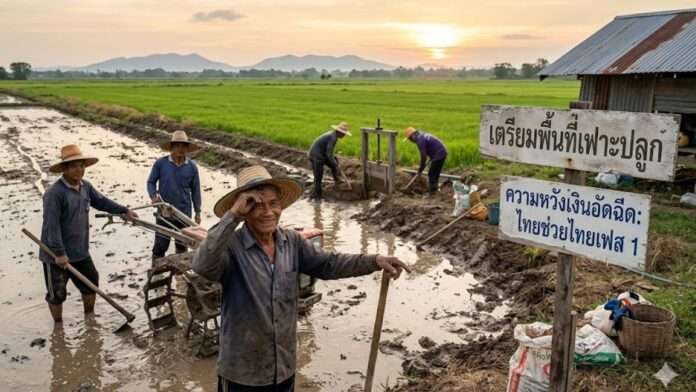 เกษตรกรไทยกำลังเตรียมพื้นที่เพาะปลูกในเดือนพฤษภาคม ท่ามกลางความหวังที่จะได้รับเงินอัดฉีดจากโครงการไทยช่วยไทยเฟสแรก