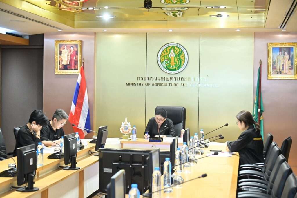 บรรยากาศการประชุมผ่านระบบออนไลน์ติดตามสถานะการเจรจา FTA สินค้าเกษตรไทยกับสหภาพยุโรปและอาเซียน